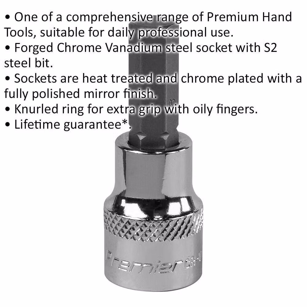 Loops 8mm Forged Hex Socket Bit, 3/8 inch Square Drive, Chrome Vanadium Silver – 2