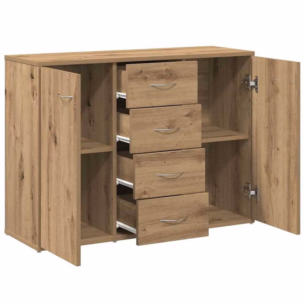 Berkfield Home Artisan Oak Sideboard in Brown, W/D/H: 88 x 30 x 64 cm – 3