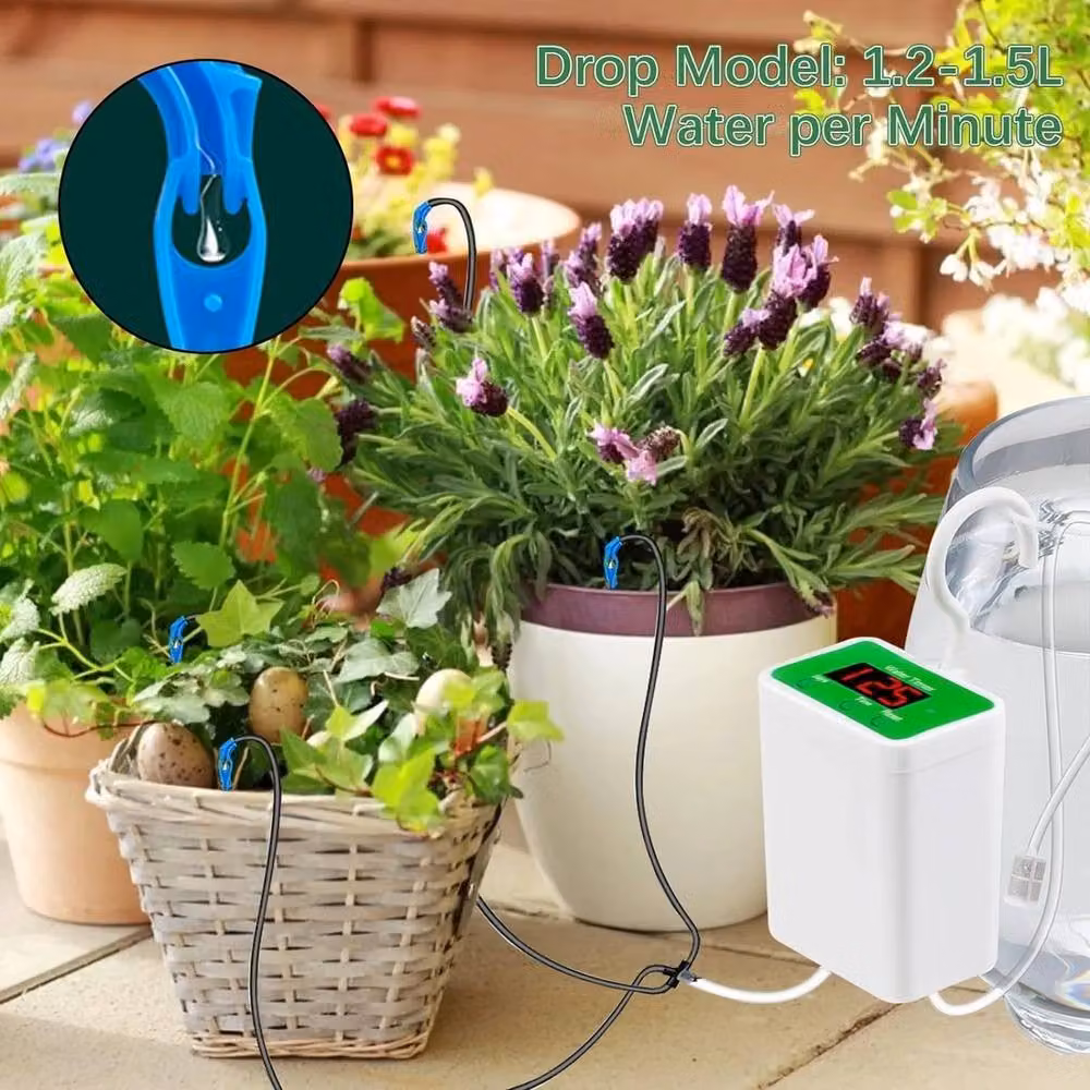 NESTLUNE Indoor Automatic Self Watering System with Timer and Filter in White – 4