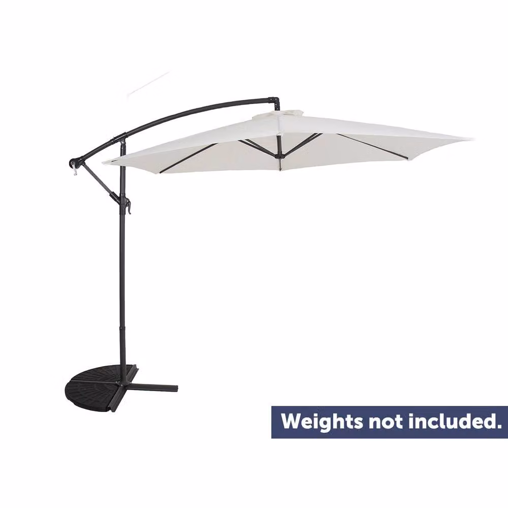 Charles Bentley 3m Cantilever Hanging Banana Patio Garden Umbrella in White – 2