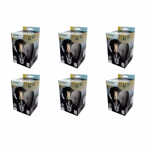 SYLVANIA Smart LED G95 Globe Bulb, E27, WiFi Tuneable White, Clear, Pack of 6