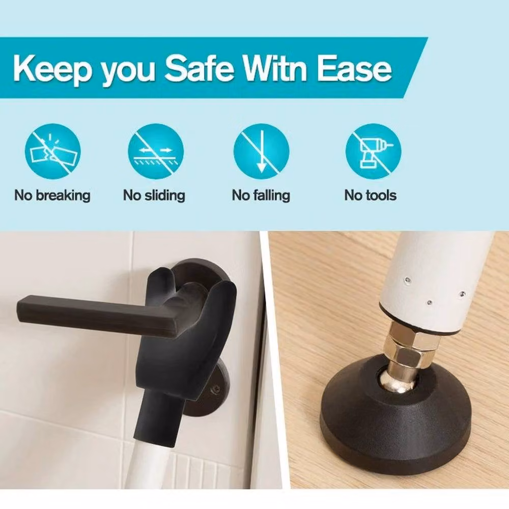 NESTLUNE Heavy Duty Adjustable Door Security Bar in White – 2