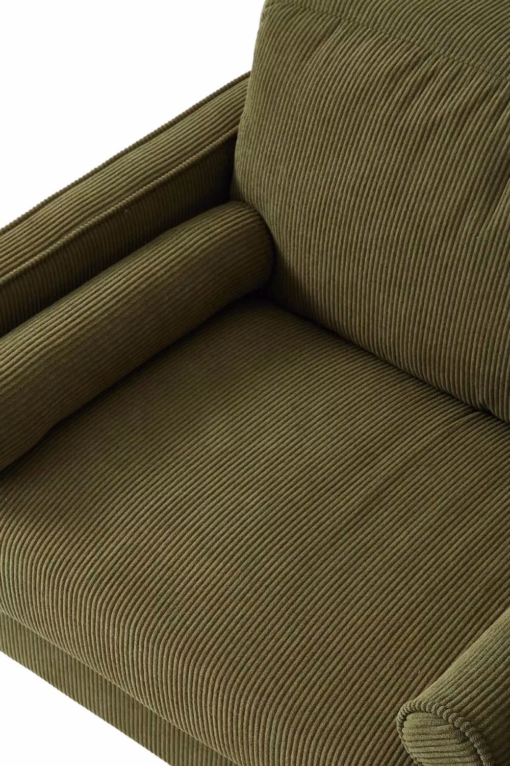Living and Home Green Corduroy Upholstered Single Sofa Armchair – 4