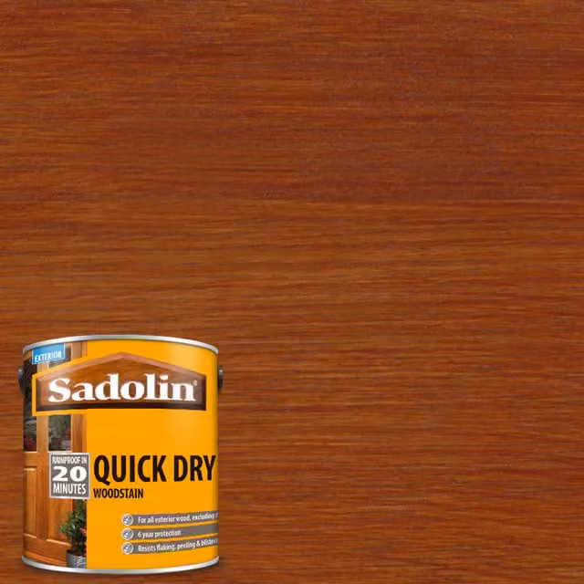 Sadolin QD Water Based Weatherproof Woodstain, Redwood, 1 l