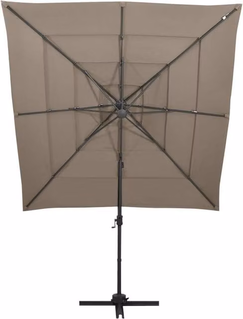 Berkfield Home 4-Tier Parasol with Aluminium Pole in Beige, W/D: 250 x 250 cm