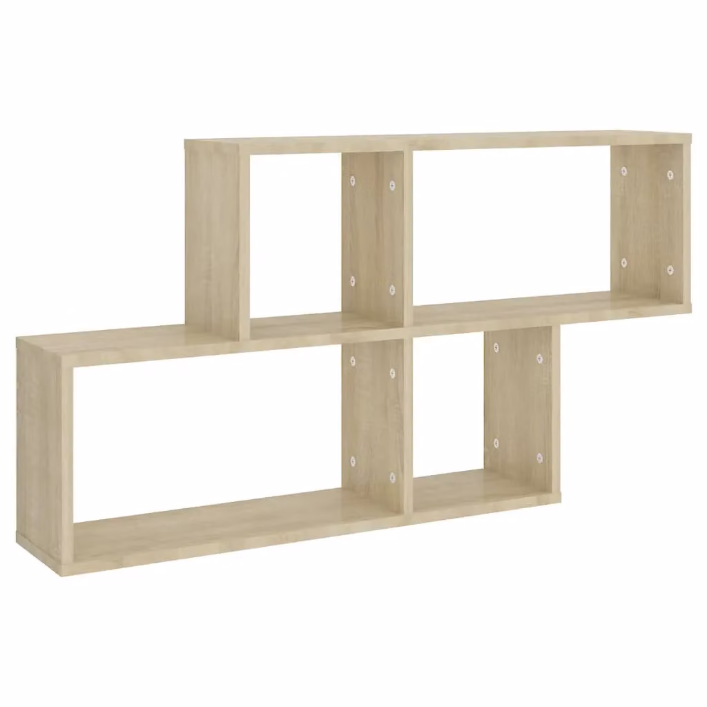 Berkfield Home Wall Mounted Cube Shelf in Sonoma Oak, Brown, W: 100 cm, D: 18 cm, H: 53 cm – 2