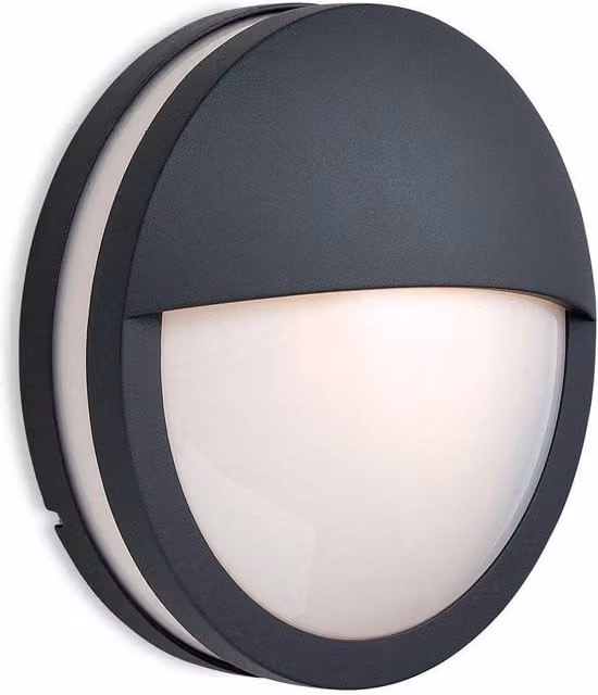 Netlighting Zenith IP54 Round Ceiling and Wall Pendant Light in Grey with Opal Glass Diffuser and E27 Socket