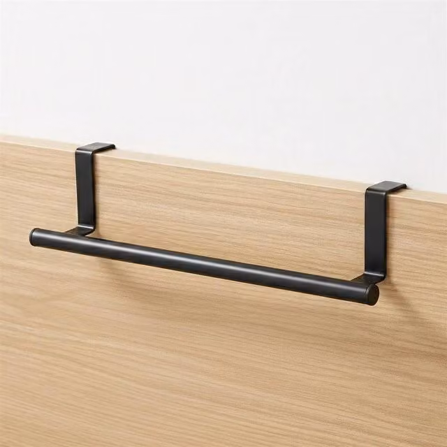 KORVIXA Black Metal Over Door Hanging Towel Rail Holder Rack – 1