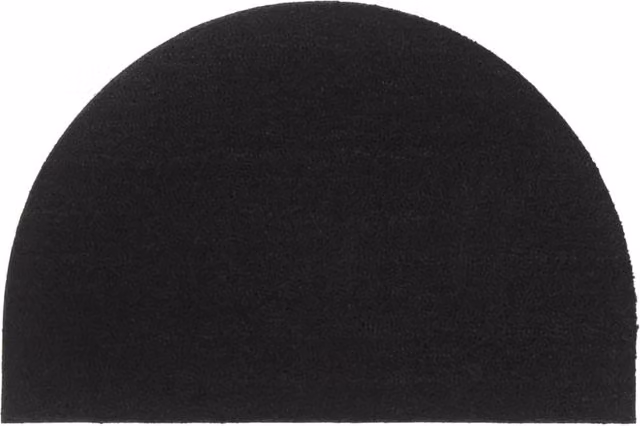 Berkfield Home Black Semicircular Coir Door Mat, W: 90 cm, D: 60 cm – 1