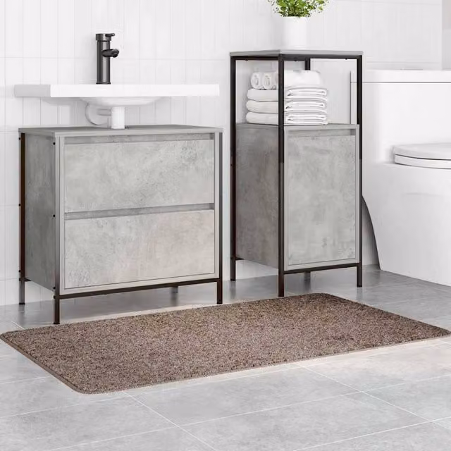 Berkfield Home Modern Rectangular Non-Slip Bath Mat, Brown, W: 70 cm, L: 120 cm