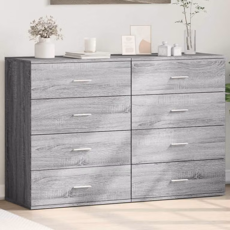 Berkfield Home Set of 2 Grey Sonoma Sideboards, W/D/H: 60 x 39 x 80 cm
