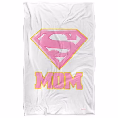 Logovision Superman Super Mom Pink Silky Touch Super Soft Fleece Throw Blanket W/D: 91 x 147 cm – 1