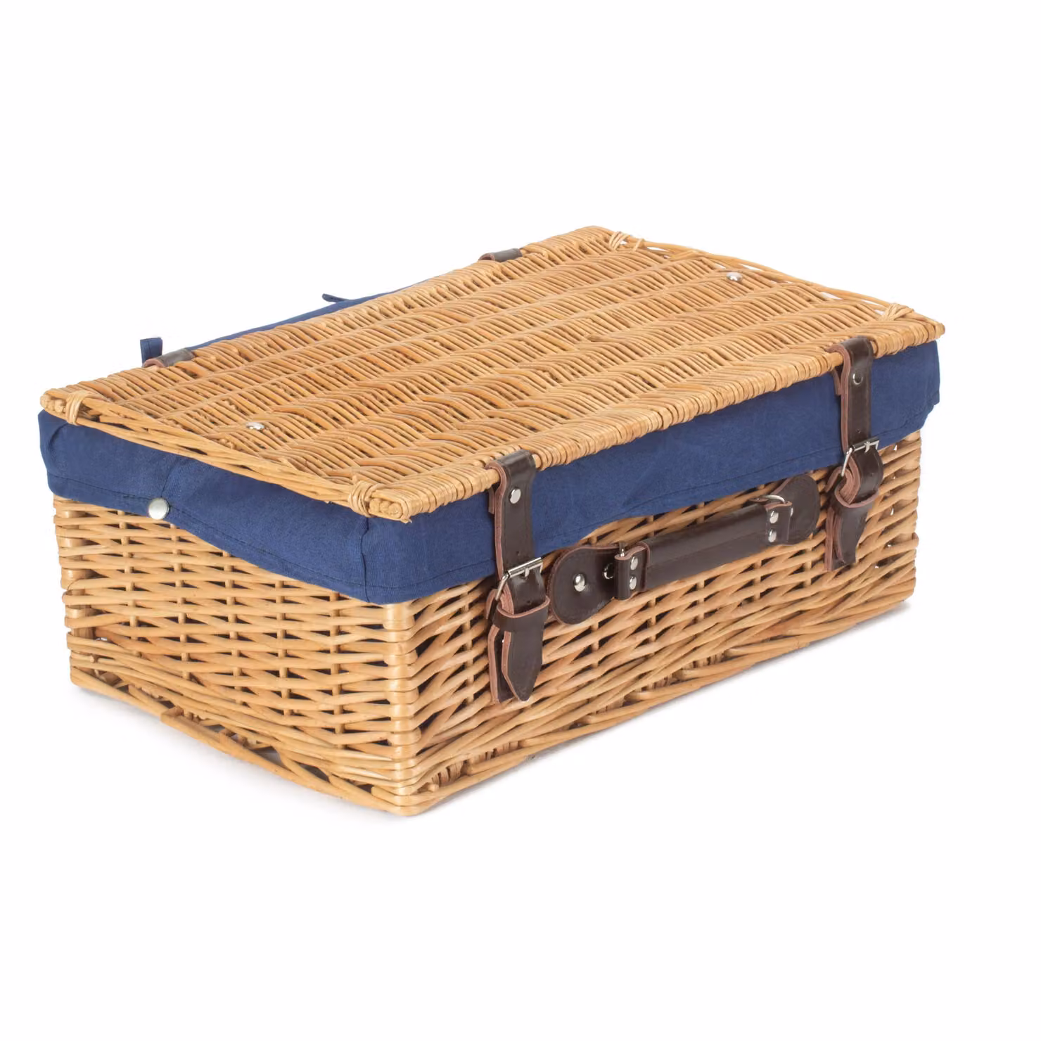 Red Hamper Wicker Picnic Basket with Blue Cotton Lining – 2