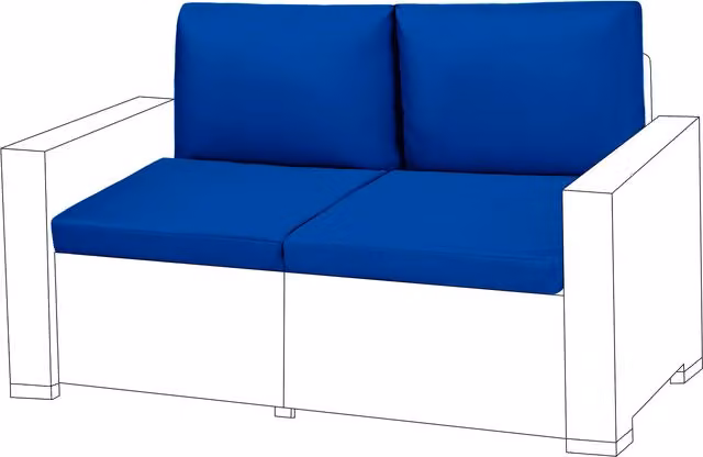 Gardenista Blue Water Repellent Polyester Outdoor Sofa Replacement Cushions, Set of 4