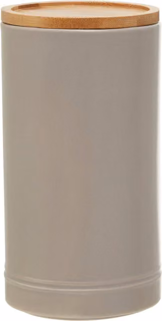 Orsina Trendy Black and Grey Stoneware Canister with Airtight Bamboo Lid
