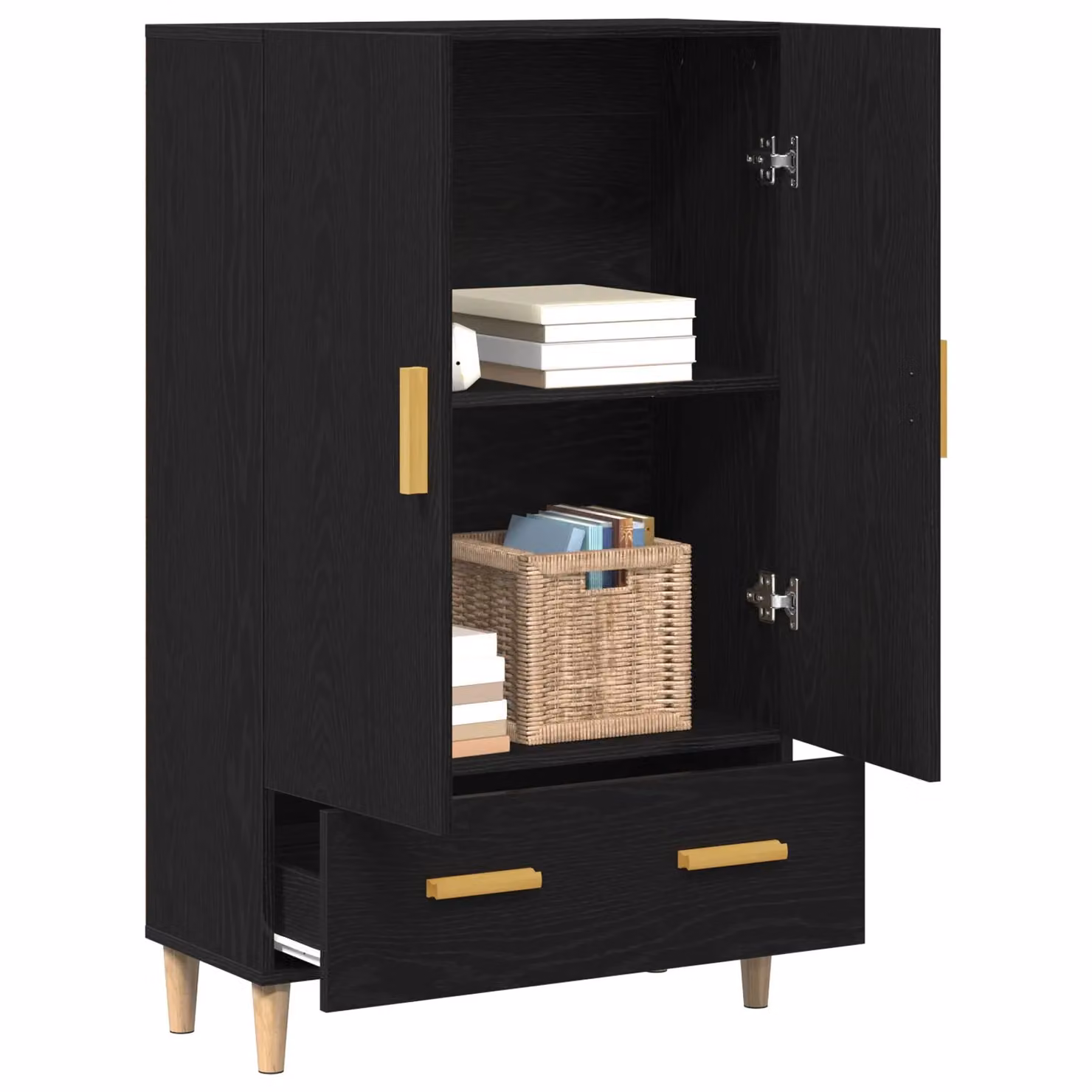 Berkfield Home Modern Highboard in Black Oak, W/D/H: 70 x 31 x 115 cm – 3