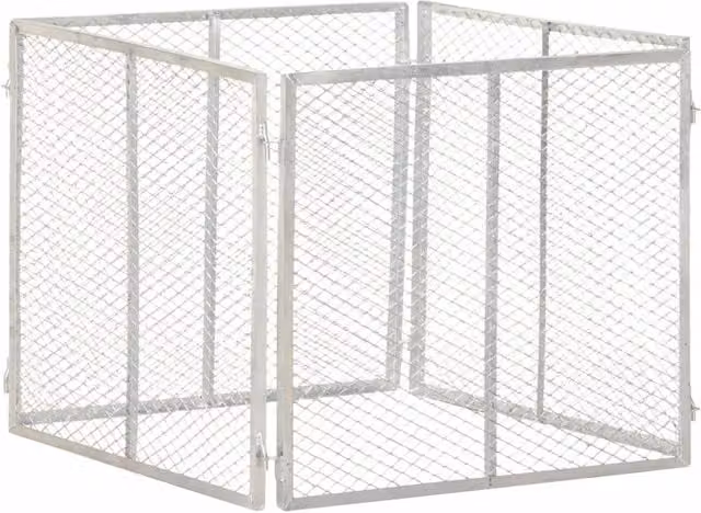 Berkfield Home Garden Galvanised Steel Composter in Silver, W/D/H: 85 x 85 x 70 cm