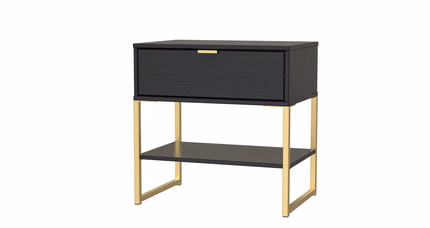 Ready Assembled 2 U Madrid Open Lamp Table in Black Metal – 2