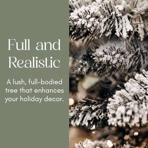 Pelle & Sol 6ft Snow Tipped Flocked Christmas Tree in White with Metal Stand – 5