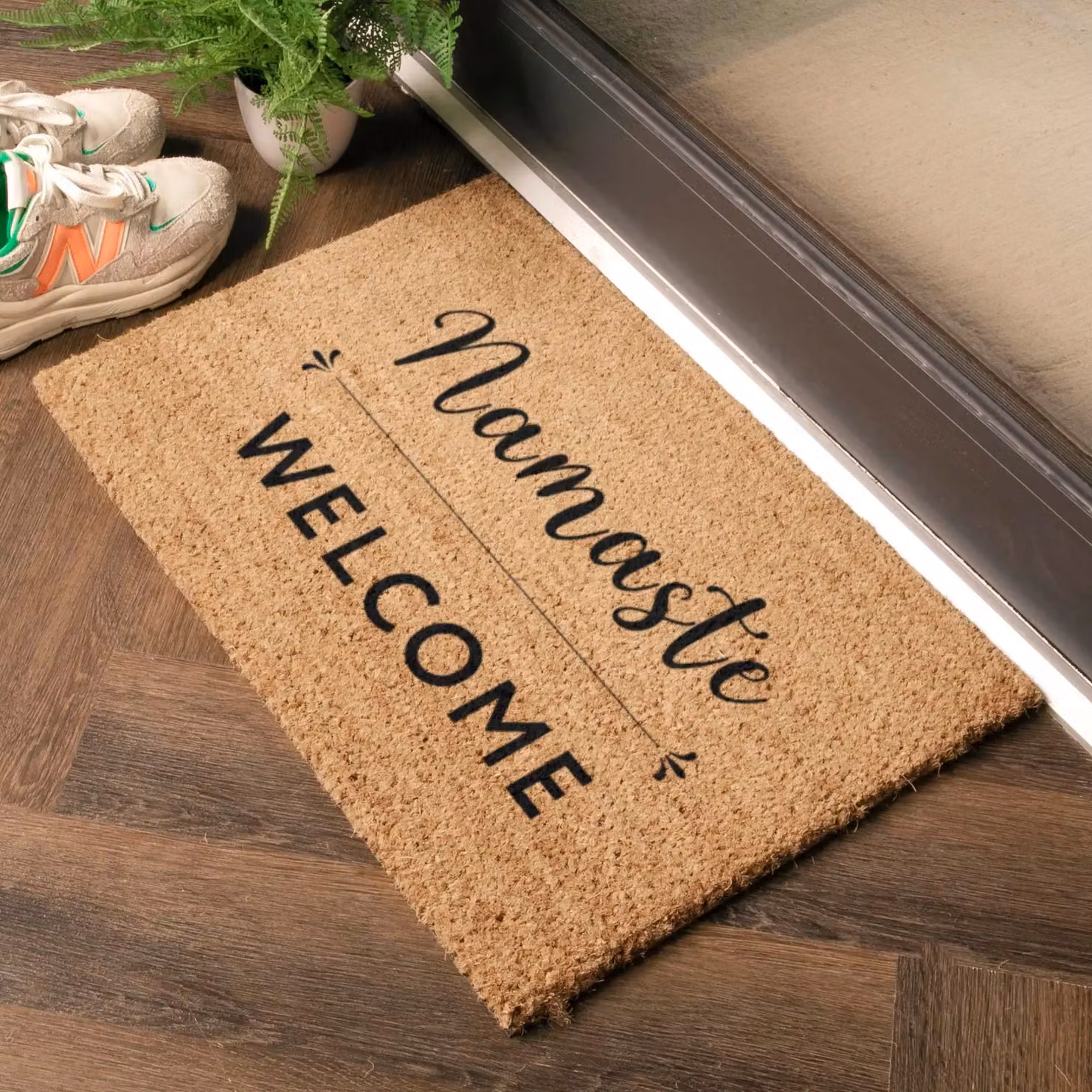 Artsy Mats Namaste Welcome Doormat, Brown, W: 60 cm, D: 40 cm – 2