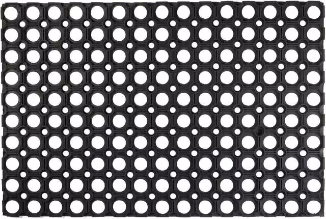 Nicola Spring Black Weatherproof Rubber Door Mat, W: 80 cm, D: 60 cm