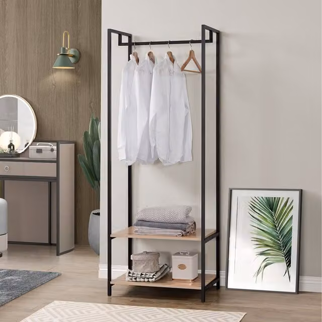 Swish Furniture Scala Open Wardrobe with 2 Shelves and Hanging Rod in Oak