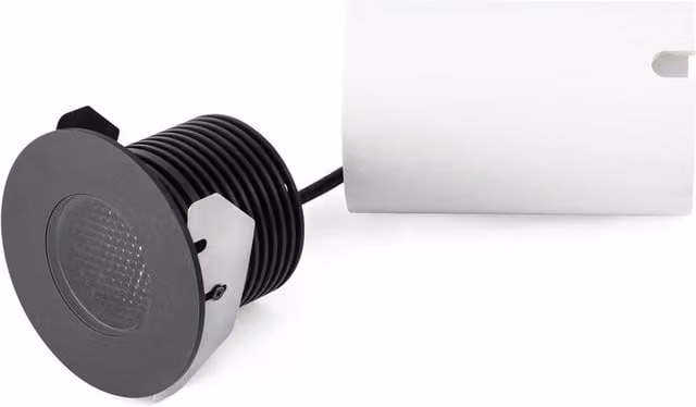 Faro Grund LED Round Recessed Outdoor Downlight in Black