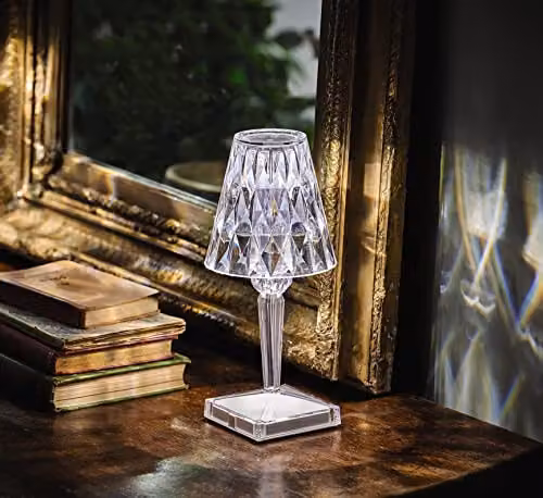 mysmartbuy Rechargeable Diamond Touch Control Lamp, Transparent, H 26 cm x W 8 cm x D 8 cm – 3