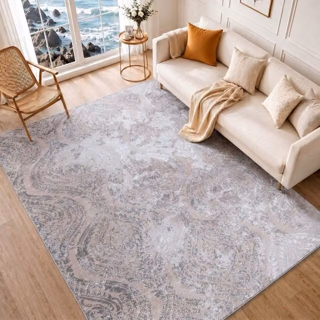 Livabliss Lustro Vintage Boho Traditional Rug in Grey and Beige, W: 160 cm, L: 220 cm