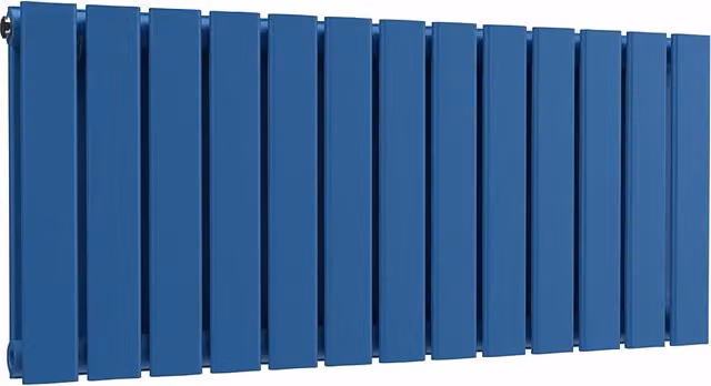 Lux Heat Double Flat Horizontal Steel Radiator in Galaxy Blue, W: 91.0 cm, H: 40.0 cm