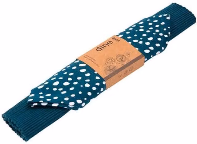 dexam Sintra Cotton Spotted Napkin and Placemat Set in Ink Blue