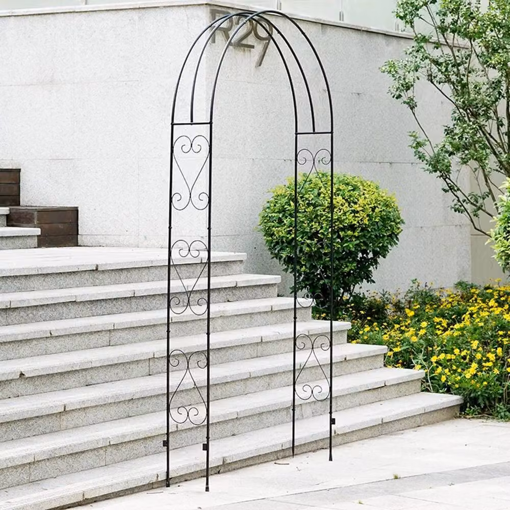 Havendro Heavy Duty Metal Garden Arch Climbing Frame in Black, H 240 cm x W 120 cm x D 25 cm – 5