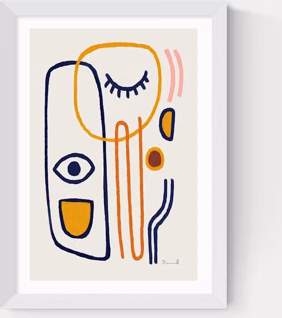 East End Prints Feel Good Abstract Framed Art in White and Multicolour