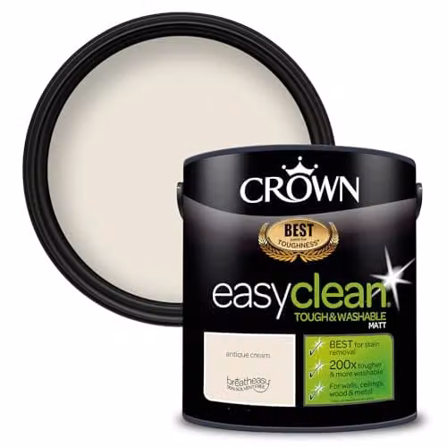 Crown EASYCLEAN Matt Emulsion Wall Paint, Beige, 2.5L – 1