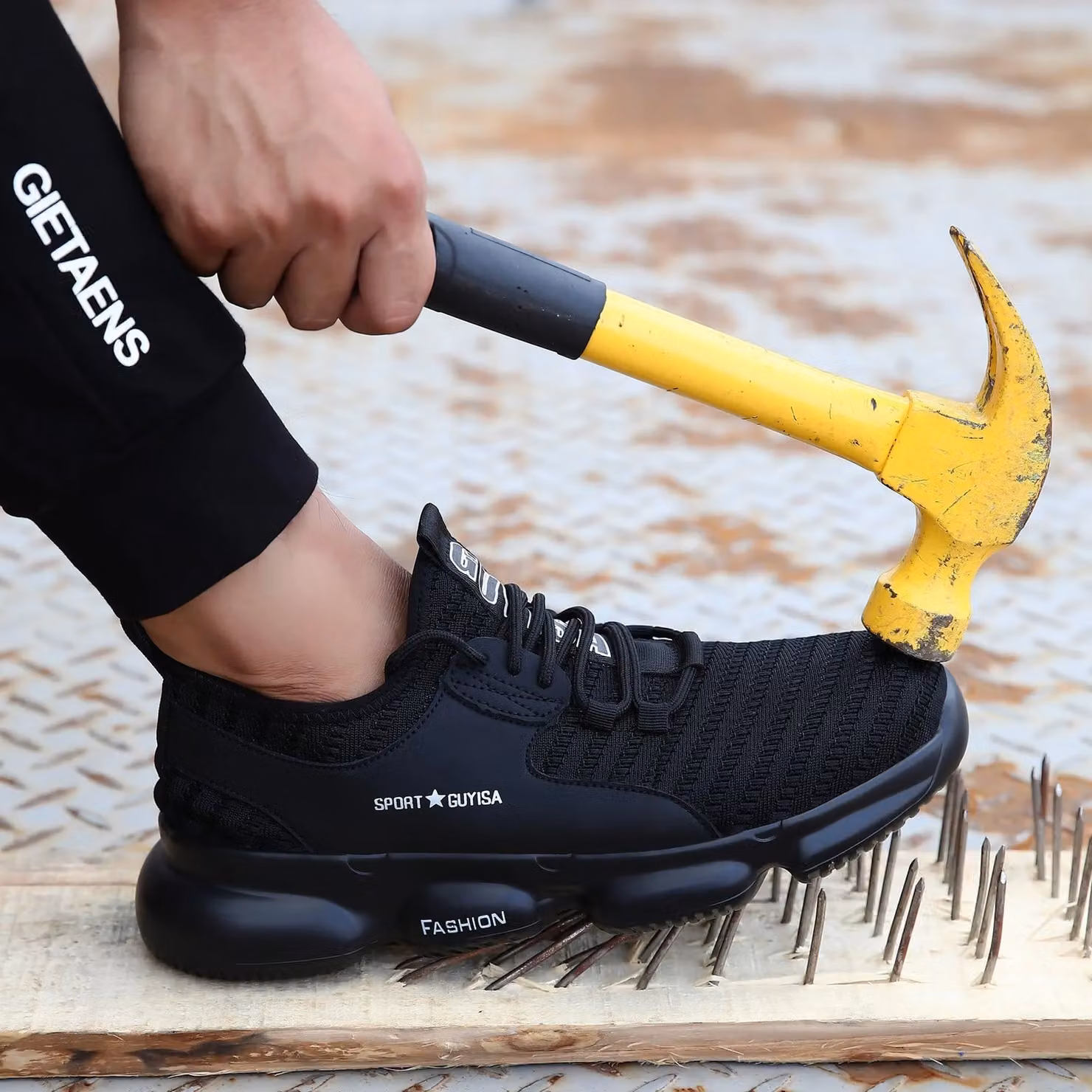 Safety Brands Mens S1P Steel Toe Cap Lightweight Water Resistant Safety Trainers in Black, Size 11 – 3