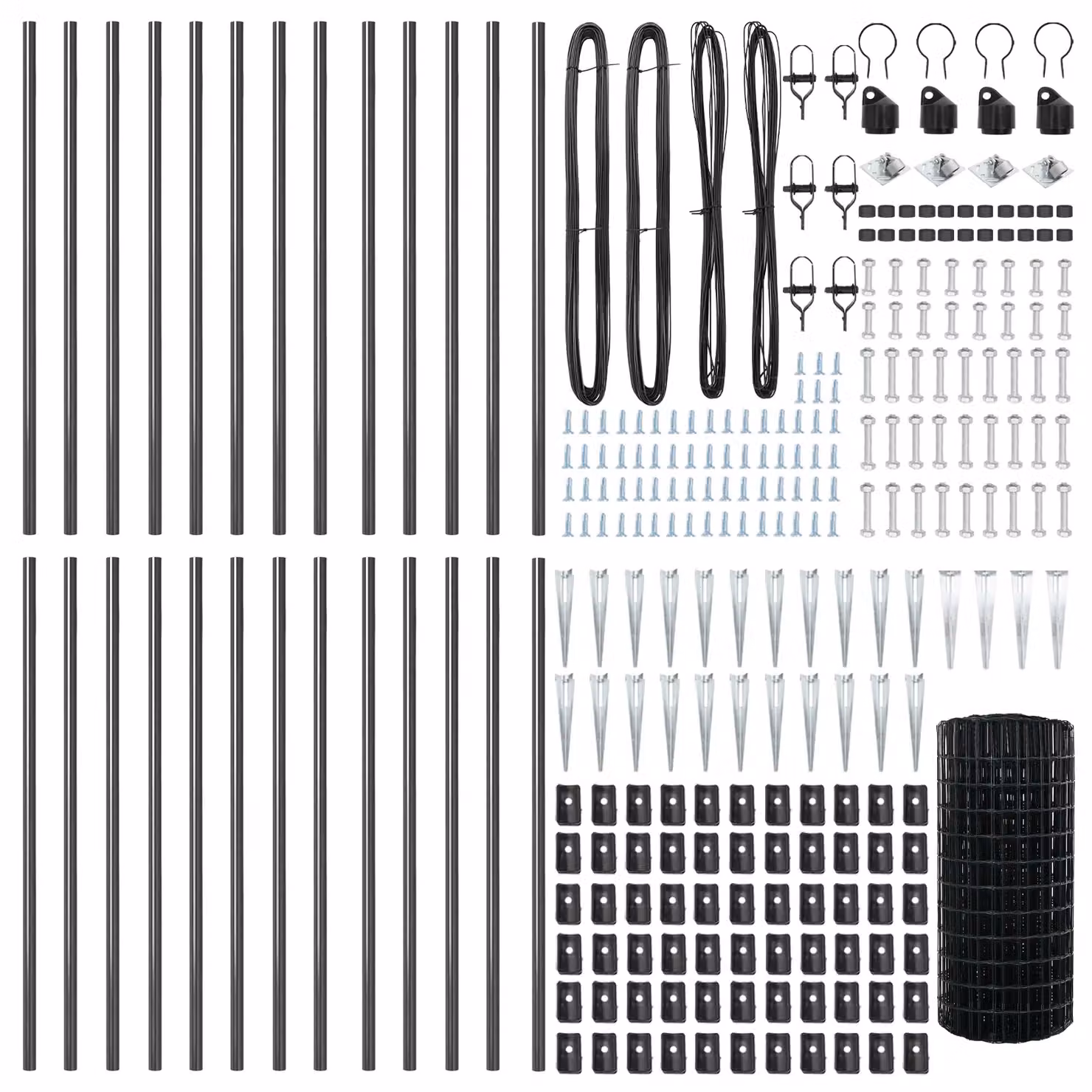 Berkfield Home Euro Fence with 13 Spike Posts, Galvanised Steel, Grey and Silver, W: 50 m, H: 0.4 m – 3
