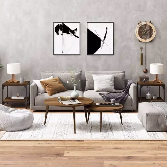 Berkfield Home Set of 2 Brown Oak Side Tables, W/D/H: 40 x 40 x 40 cm – 1