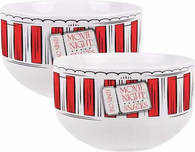 Purely Home Red and White Striped Ceramic Cereal Bowl for Adults
