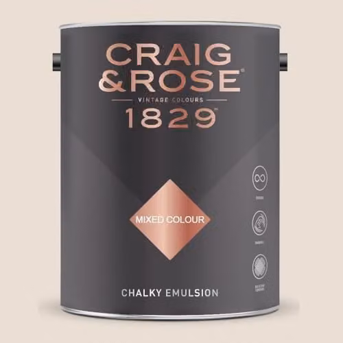 Craig & Rose 1829 Chalky Emulsion Matt Paint in Broken White, 5 l