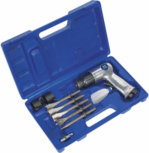 Loops Medium Stroke Air Hammer and Chisel Kit in Blue with Storage Case – 1