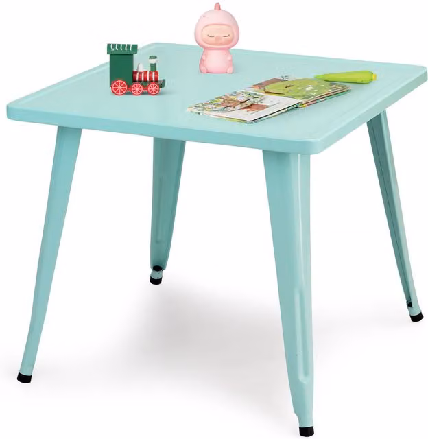 Costway Blue Steel Square Childrens Activity Table for Indoor and Outdoor Play – 1