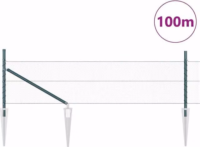Berkfield Home Green Steel Hexagon Fence, W: 40 cm, L: 100 m