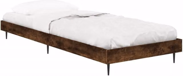 Berkfield Home Durable Bed Frame in Smoked Oak Brown, W/D/H: 80 x 190 cm – 1