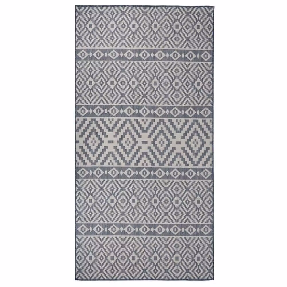 Berkfield Home Blue Striped Outdoor Flatweave Rug, W/D: 100 x 200 cm – 2