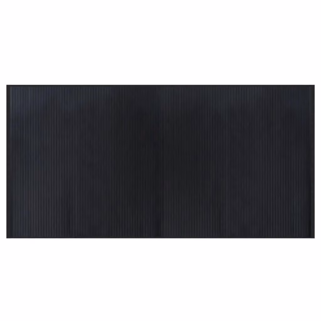 Berkfield Home Rectangular Bamboo Rug in Black, W: 100 cm, L: 200 cm – 2