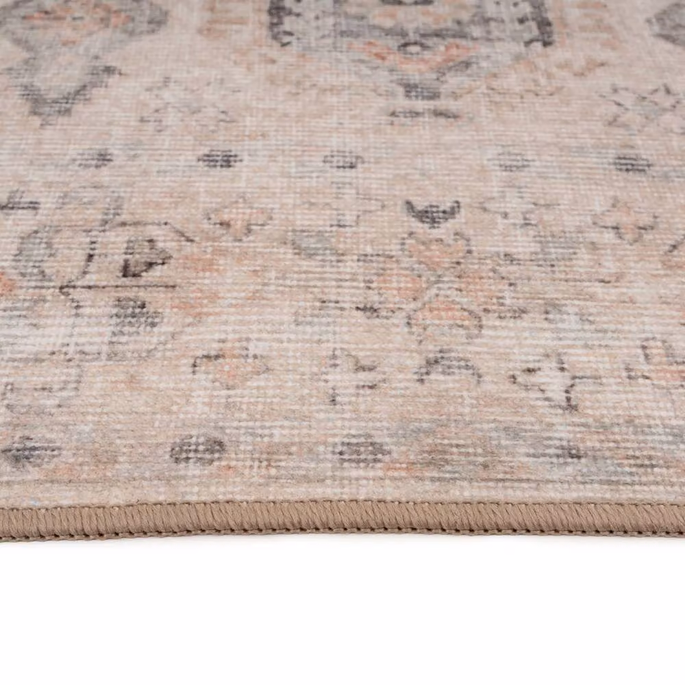 Kukoon Ivory and Beige Distressed Vintage Shabby Chic Washable Hallway Runner Rug, W/D/H: 60 x 240 cm – 2