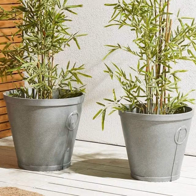 Wyld and Coco Grey Fibre Clay Planter Tub, 37 cm