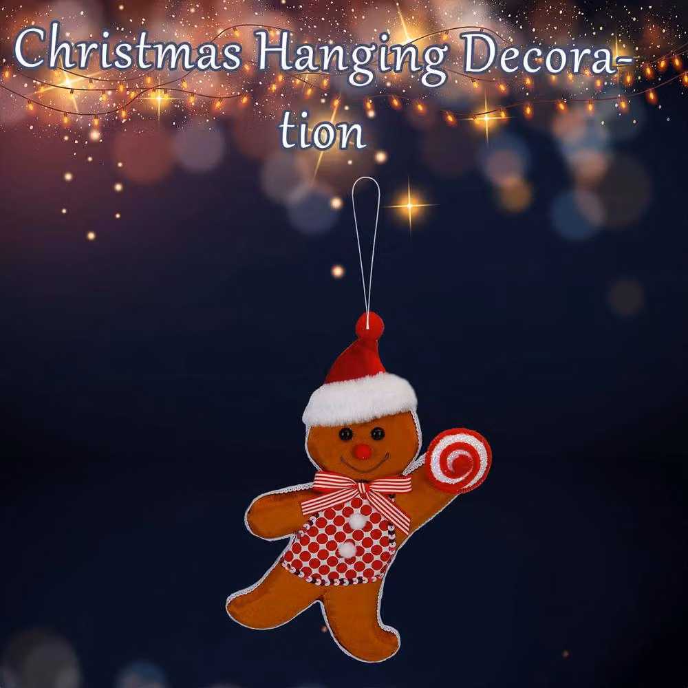 VFM e-Store Christmas Animal Hanging Decoration, Red and Multicolour Textile Pendant, Height: 31 cm, Width: 7 cm – 2