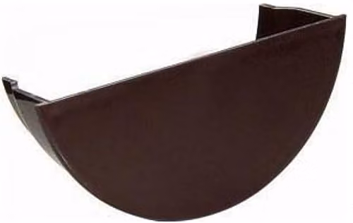 FloPlast 112mm Half Round PVC Gutter Internal Stop End, Brown