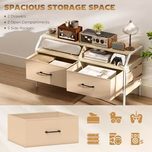 HOMCOM Industrial TV Stand Cabinet in Black, Brown and Beige, W: 90 cm, D: 35 cm – 3